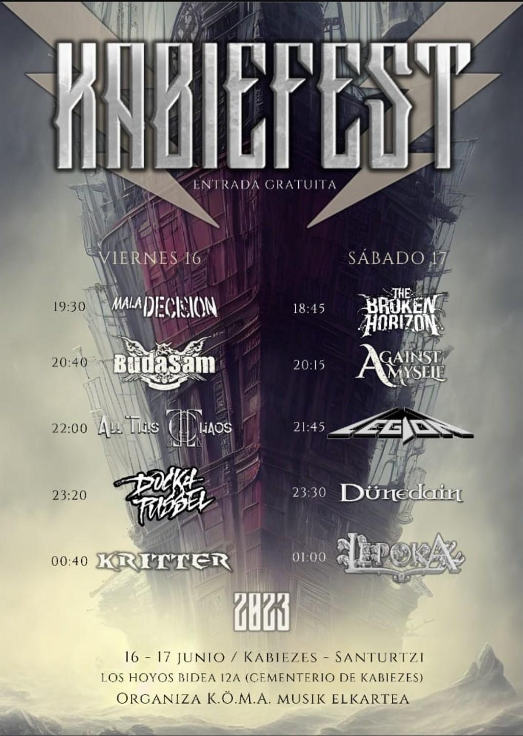 Lineup Poster Kabiefest Metal 2023