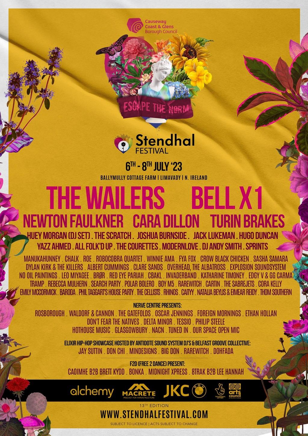 Lineup Poster Stendhal Festival 2023