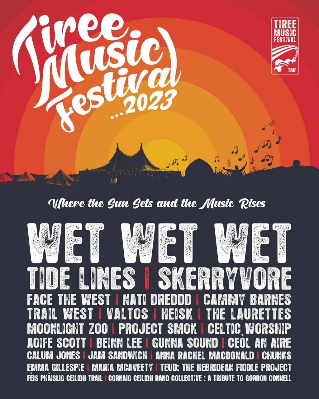 Lineup Poster Tiree Music Festival 2023