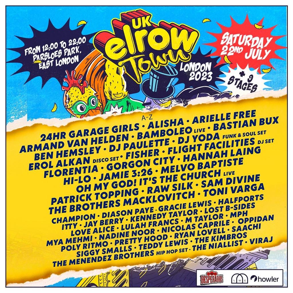 Lineup Poster Elrow Town London 2023