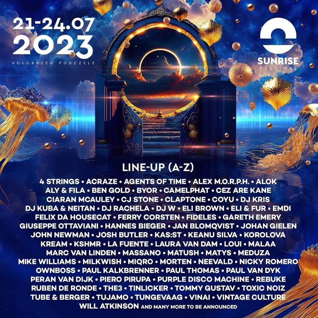 Lineup Poster Sunrise Festival 2023