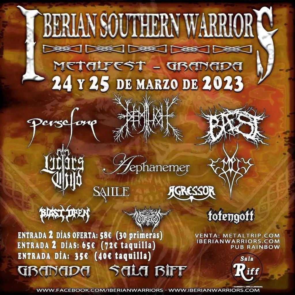 Lineup Poster Iberian Southern Warriors Metal Fest 2023