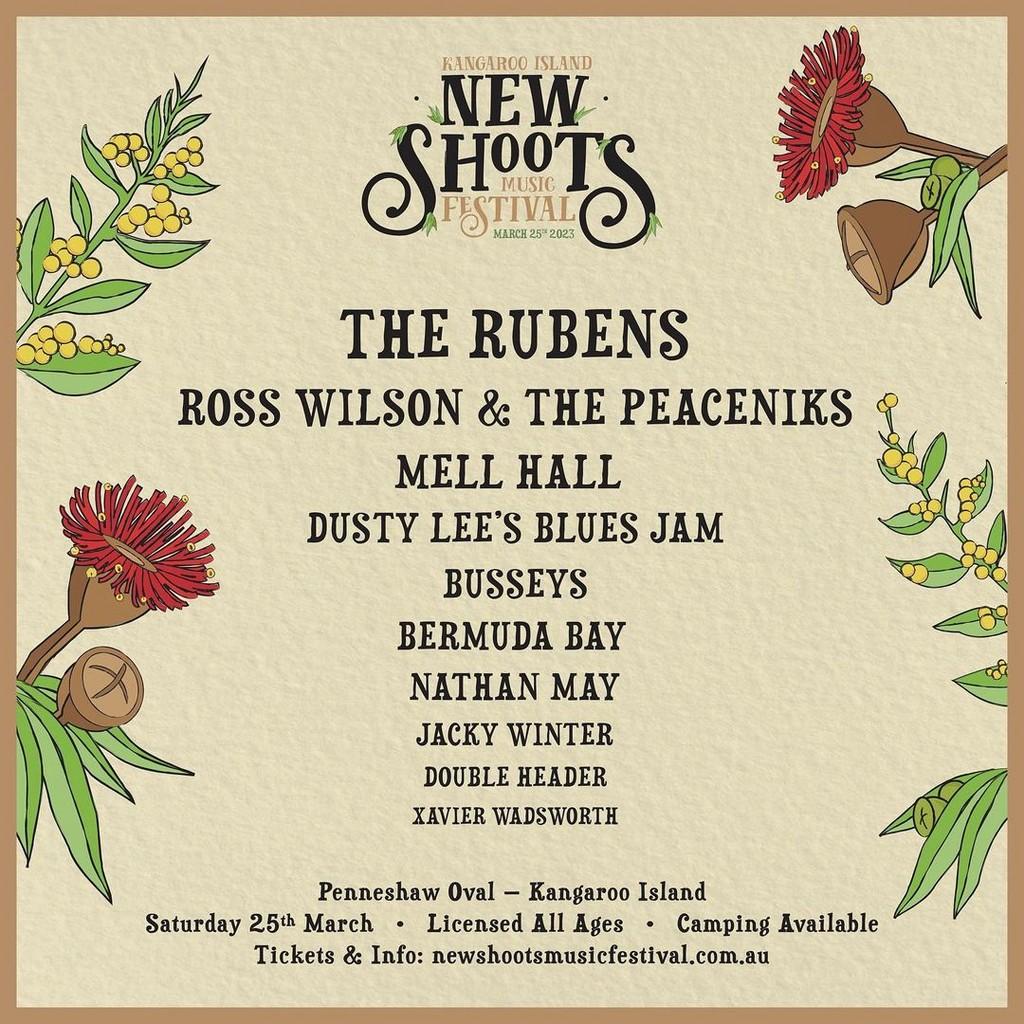 Lineup Poster New Shoots Music Festival 2023