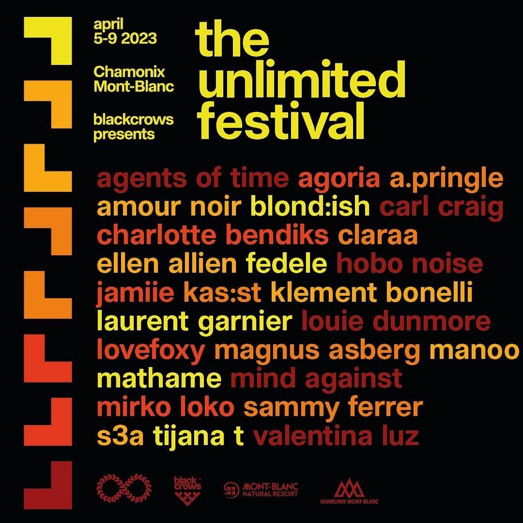 Lineup Poster Unlimited Festival Chamonix 2023