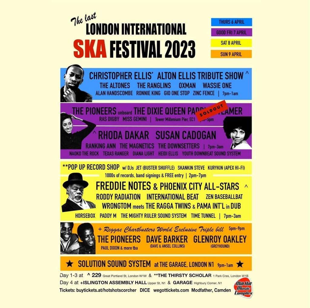 Lineup Poster The London International Ska Festival 2023