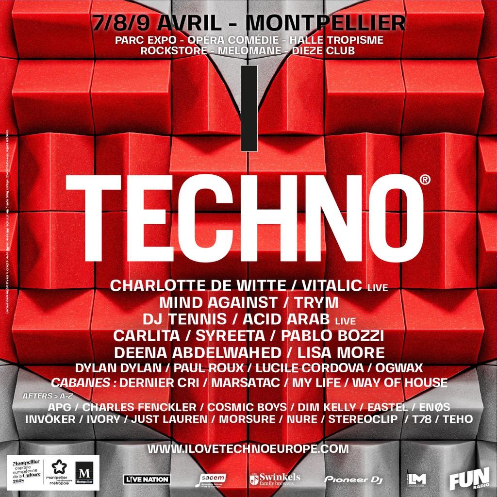 Lineup Poster I Love Techno 2023