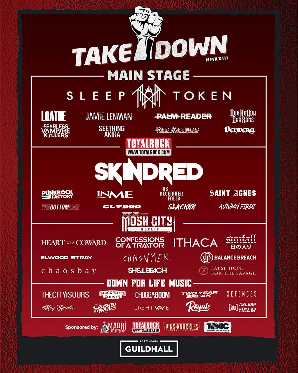 Lineup Poster Takedown Festival 2023