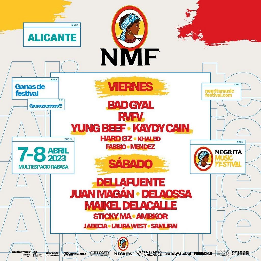 Lineup Poster Negrita Music Festival Alicante 2023