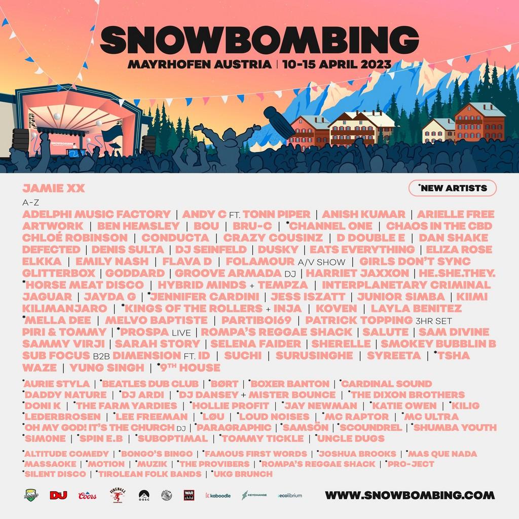 Lineup Poster Snowbombing 2023