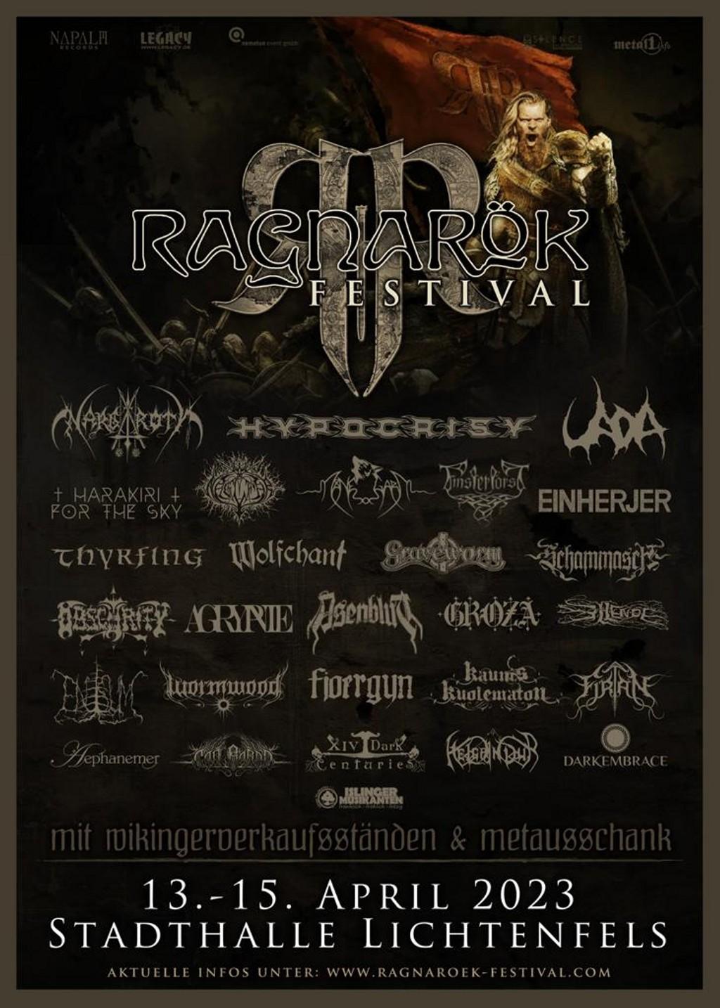 Lineup Poster Ragnarök Festival 2023