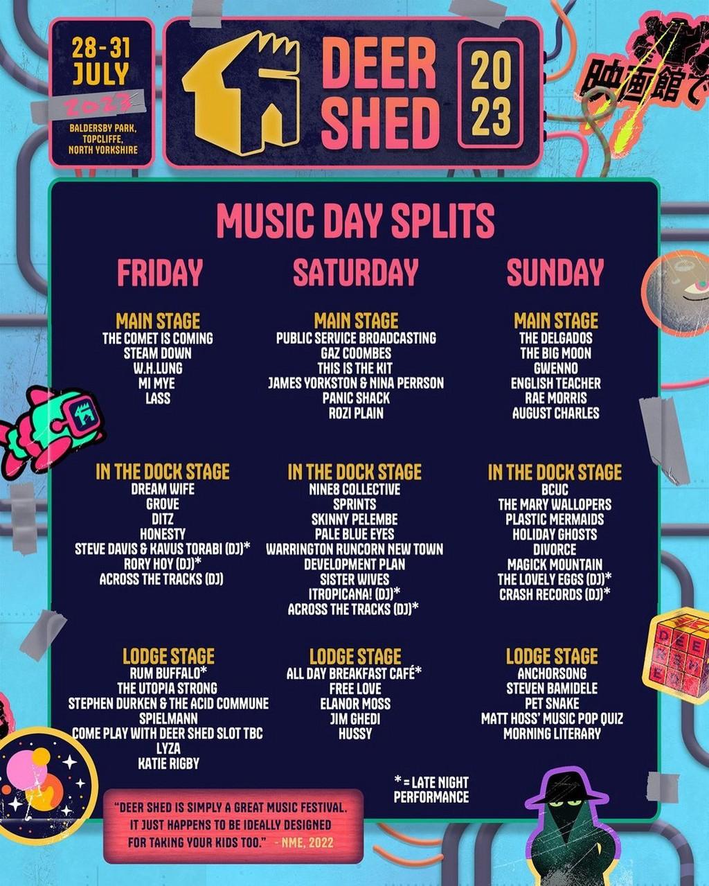 Lineup Poster Deer Shed Festival 2023