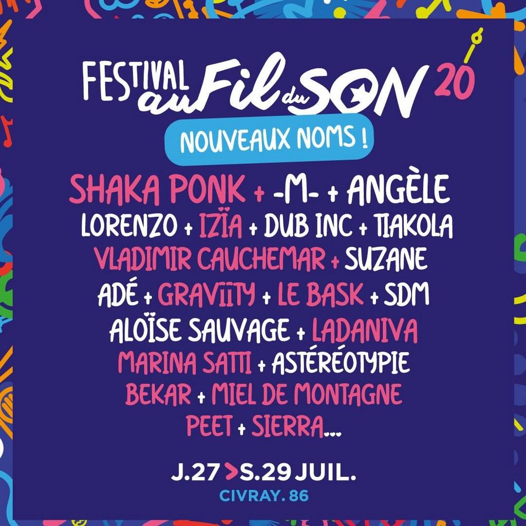 Lineup Poster Festival Au Fil du Son 2023