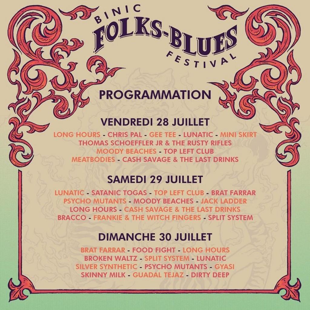 Lineup Poster Binic Folks Blues Festival 2023