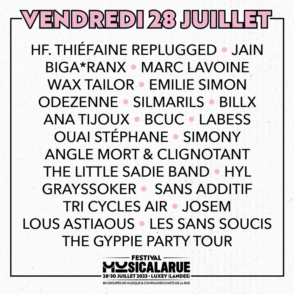 Lineup Poster Musicalarue 2023