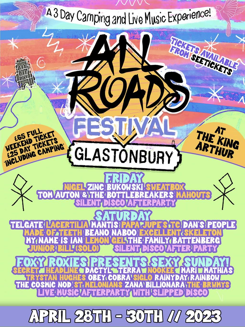 Lineup Poster All Roads Festival 2023