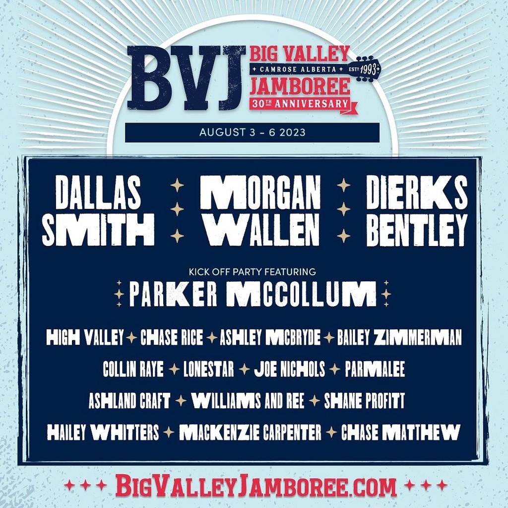 Lineup Poster Big Valley Jamboree 2023