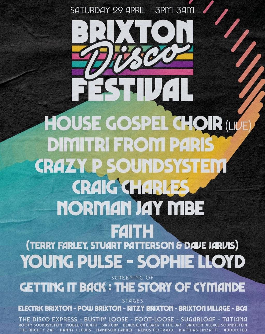 Lineup Poster Brixton Disco Festival 2023