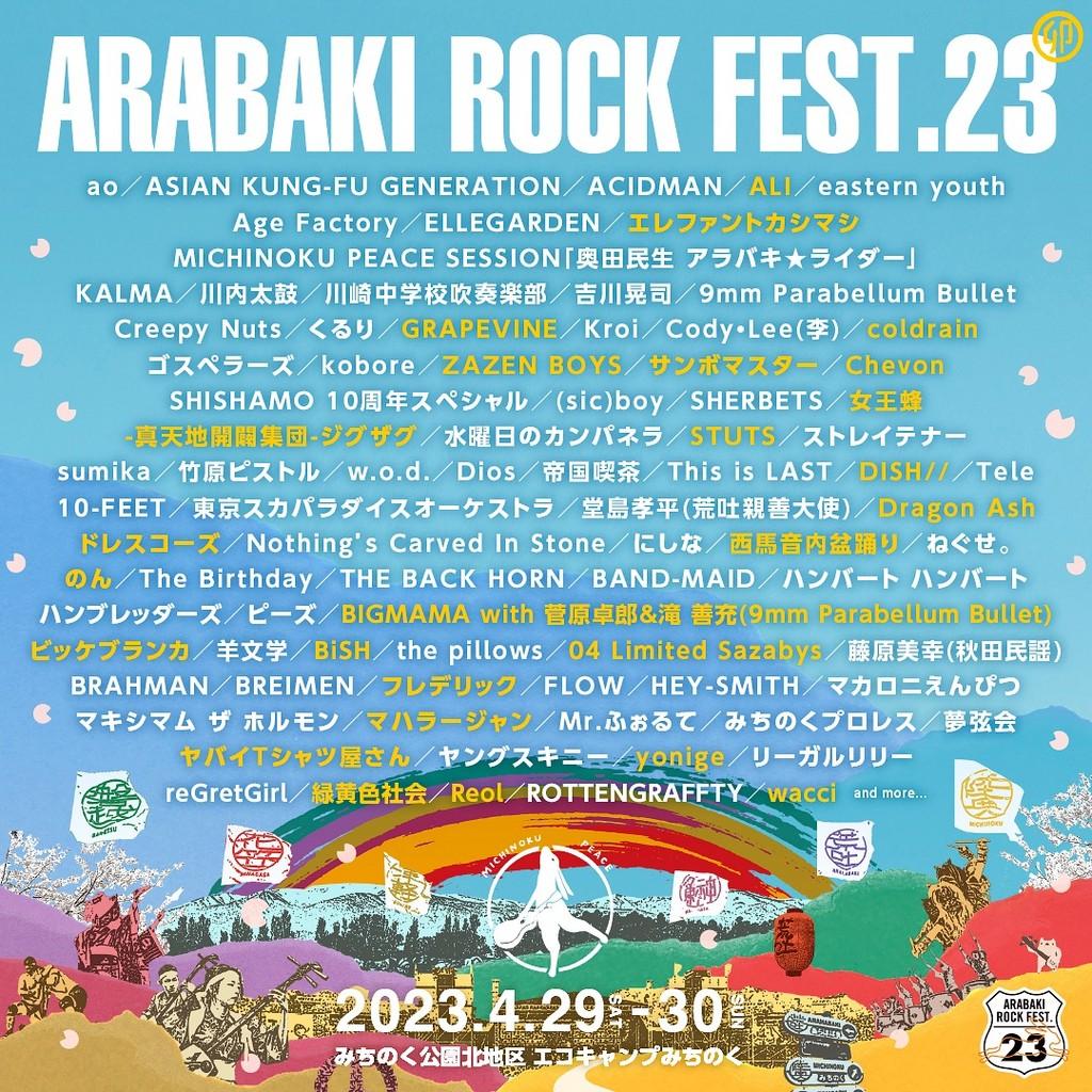 Lineup Poster Arabaki Rock Fest. 2023