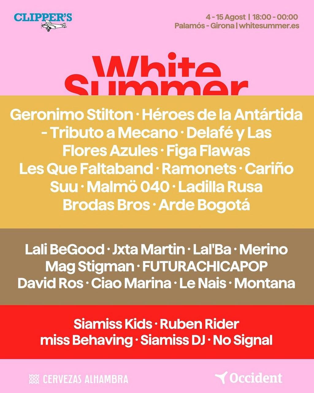 Lineup Poster White Summer 2023