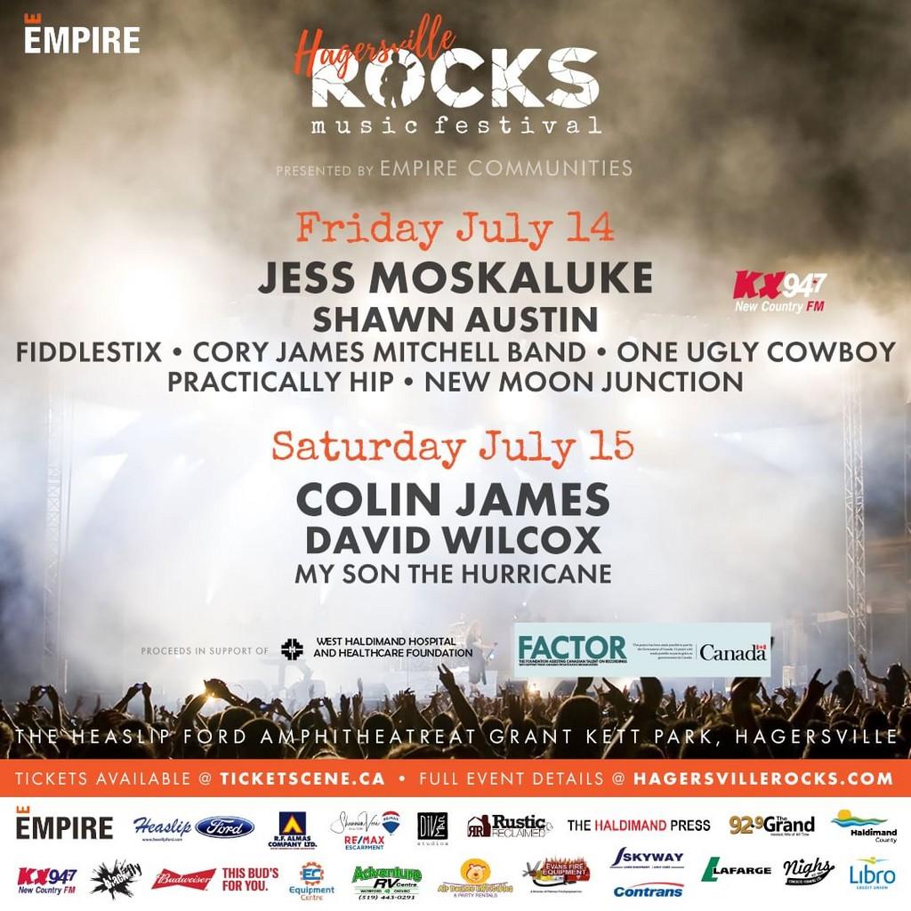 Lineup Poster Hagersville Rocks Music Festival 2023