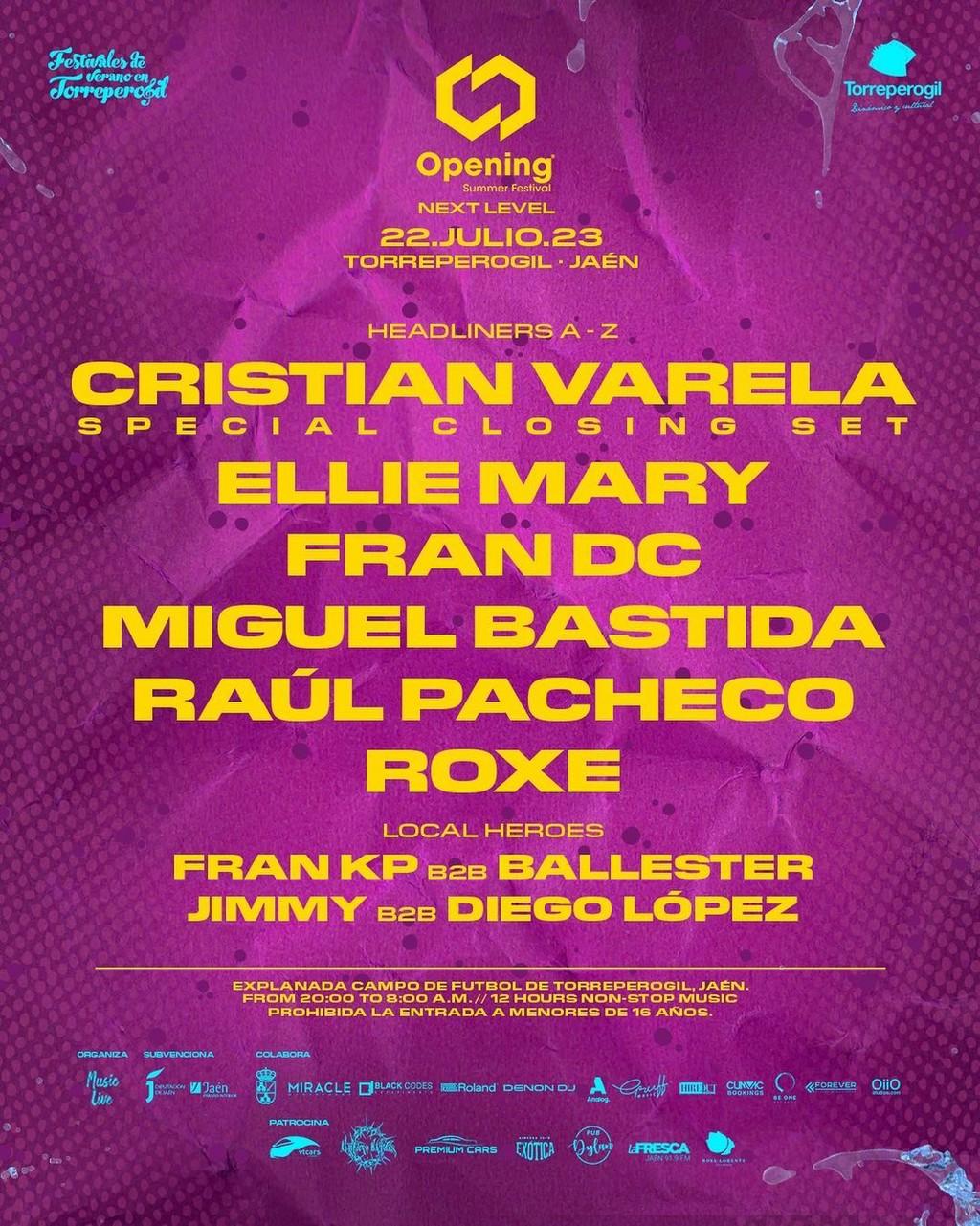 Lineup Poster Opening Summer Festival 2023