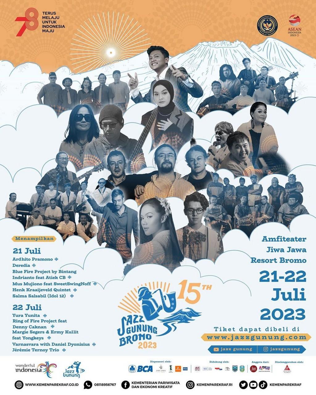 Lineup Poster Jazz Gunung Bromo 2023