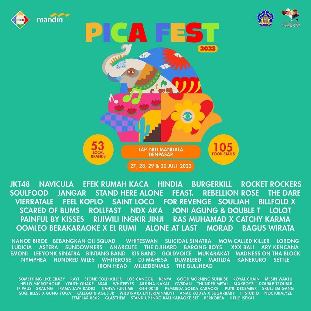 Lineup Poster PICA Fest 2023