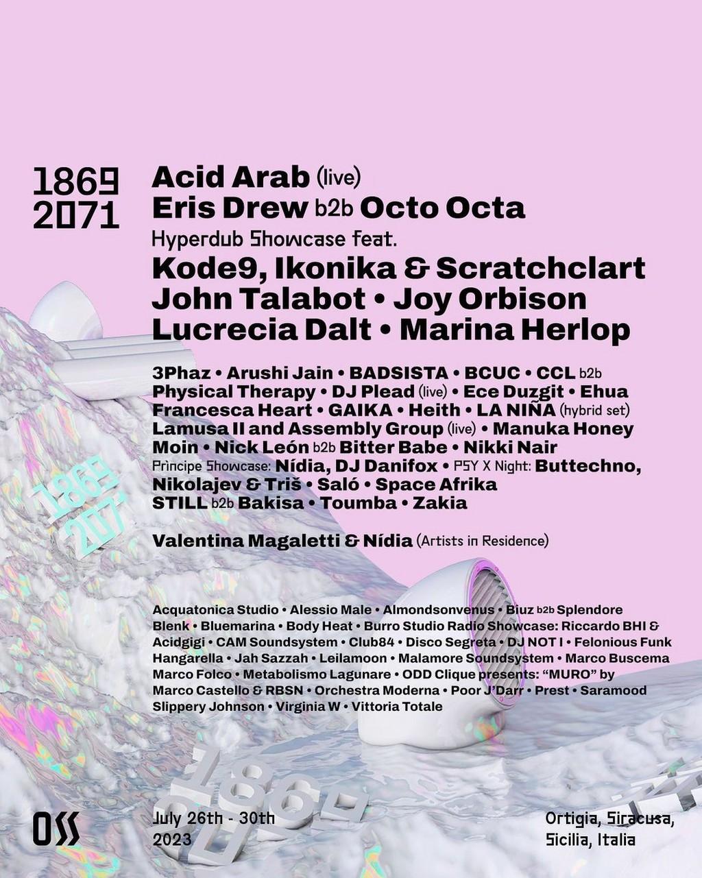 Lineup Poster Ortigia Sound System Festival 2023