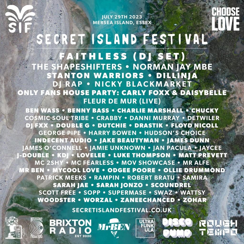 Lineup Poster Secret Island Festival 2023