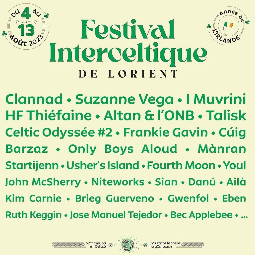 Lineup Poster Festival Interceltique de Lorient 2023