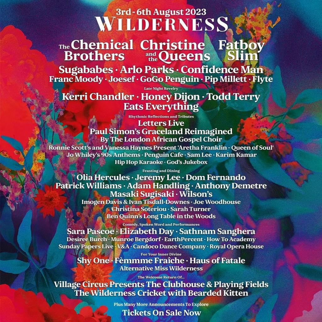 Lineup Poster Wilderness Festival 2023