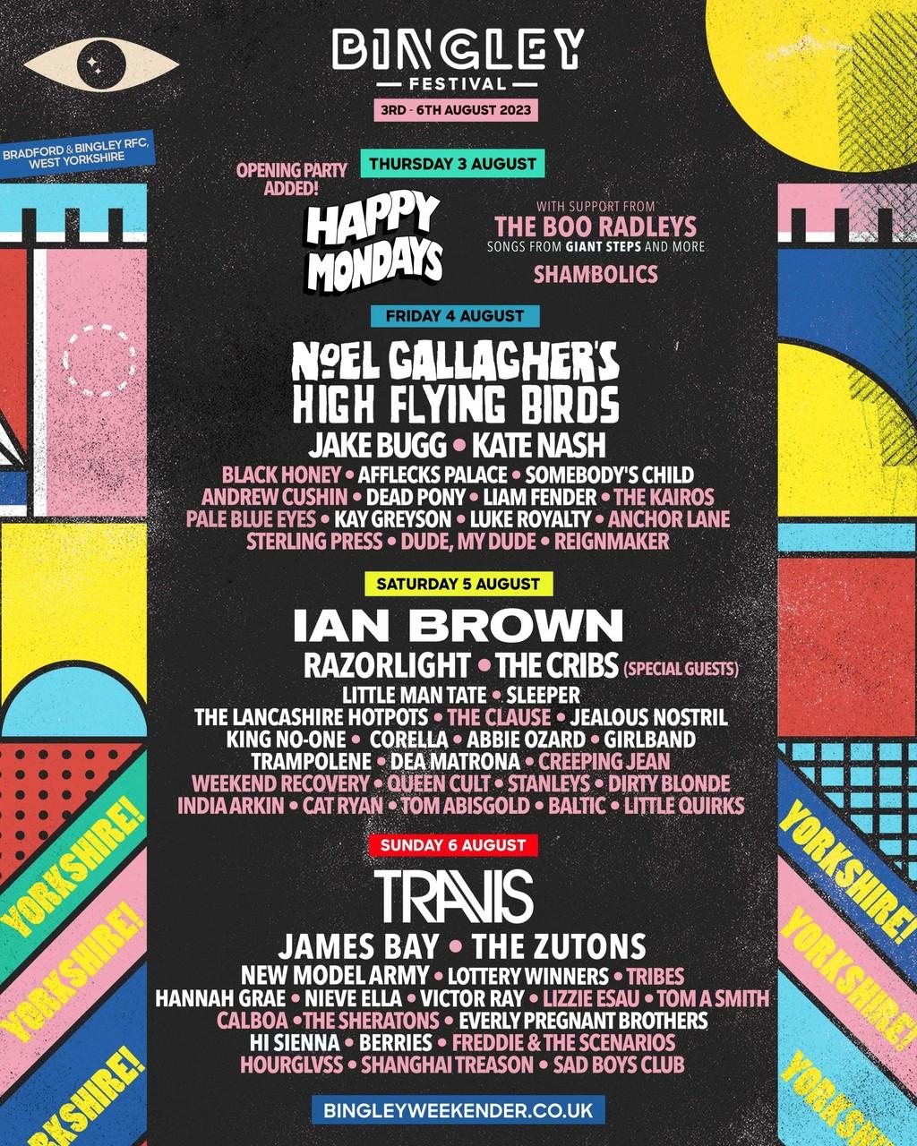 Lineup Poster Bingley Weekender 2023