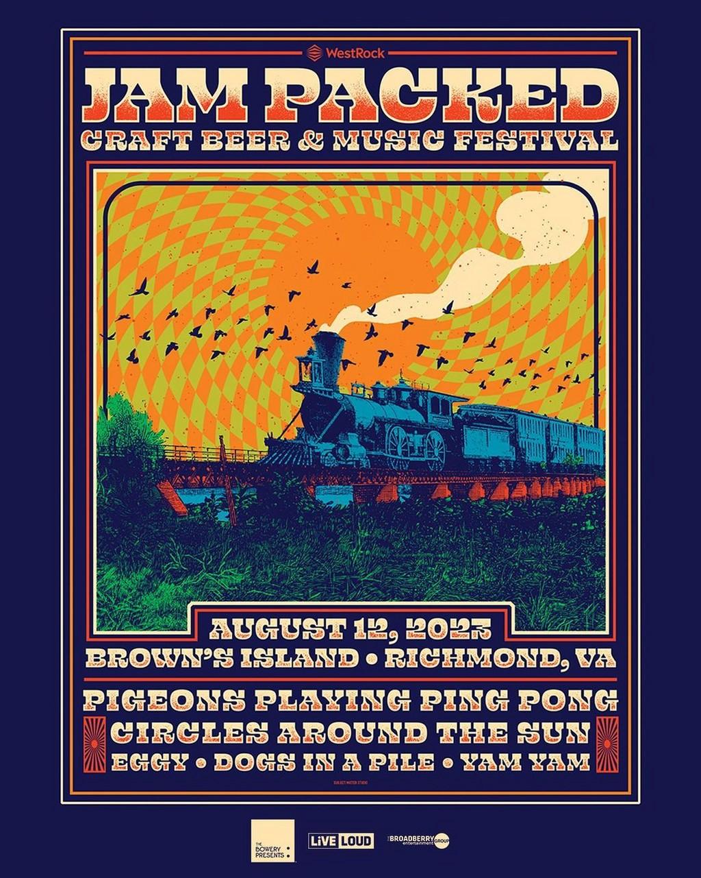Lineup Poster JamPacked Craft Beer and Music Festival 2023