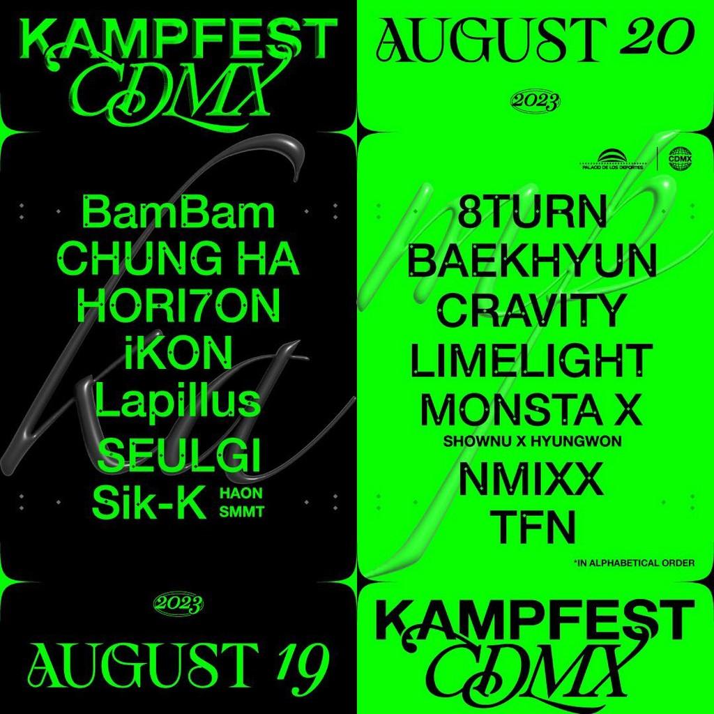 Lineup Poster Kamp Fest CDMX 2023