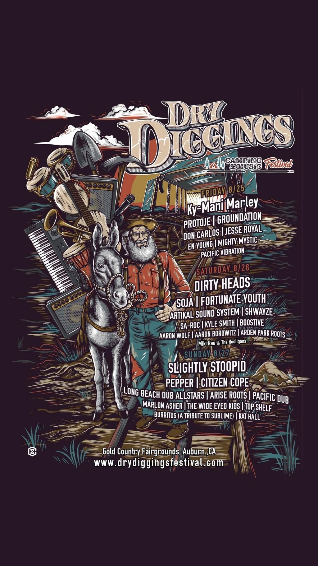 Lineup Poster Dry Diggings Music Festival 2023
