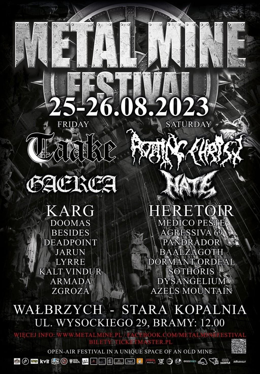 Lineup Poster Metal Mine Festival 2023