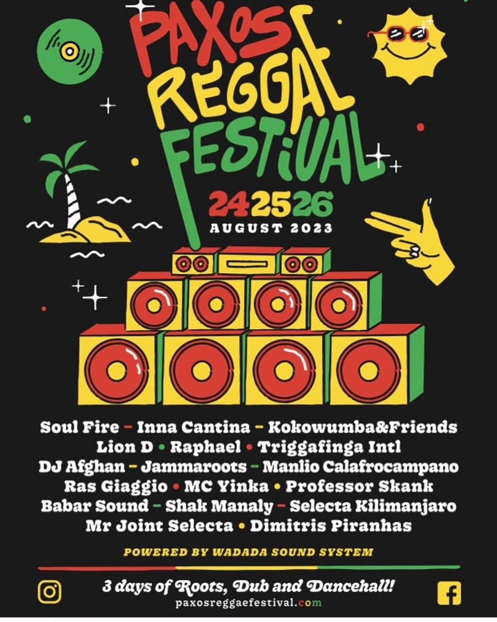 Lineup Poster Paxos Reggae Festival 2023