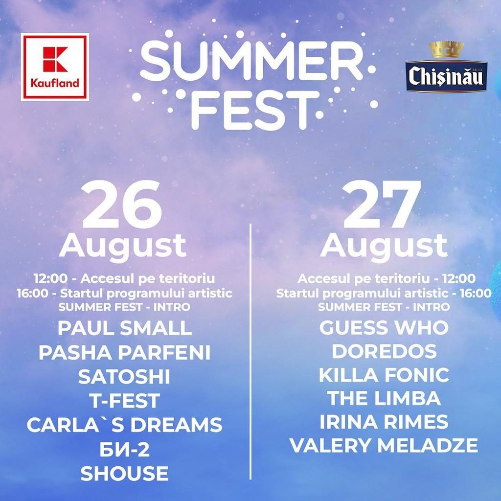 Lineup Poster Summer Fest Moldova 2023