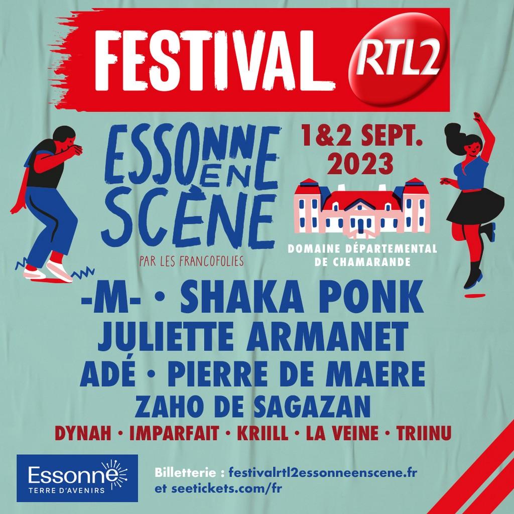 Lineup Poster Festival RTL2 Essonne en Scène 2023