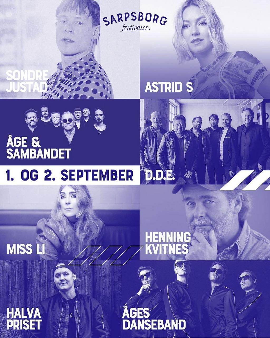 Lineup Poster Sarpsborgfestivalen 2023