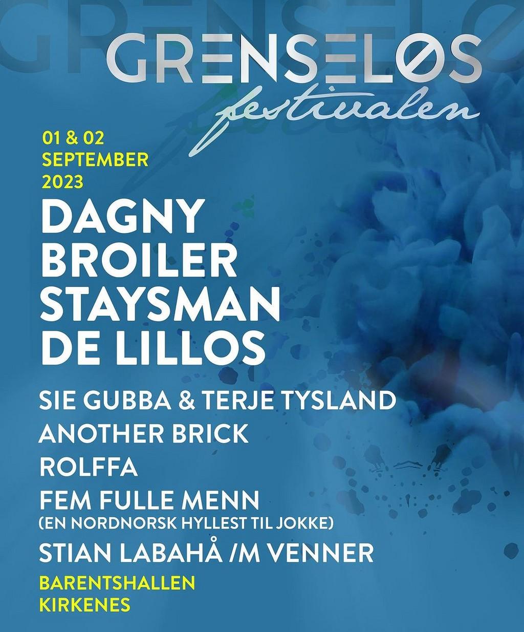 Lineup Poster Grenseløsfestivalen 2023