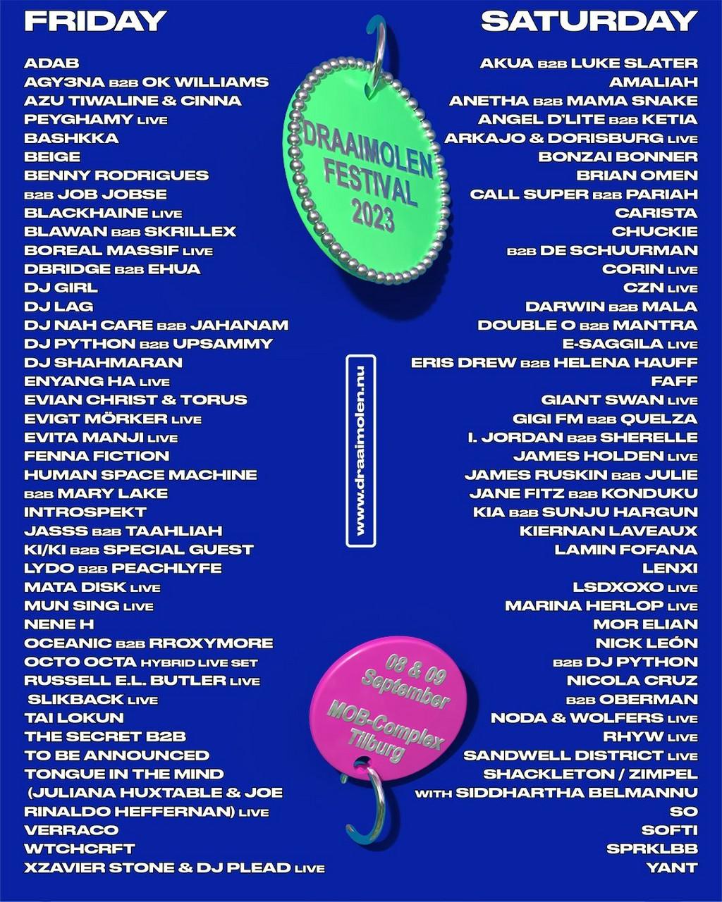 Lineup Poster Draaimolen Festival 2023