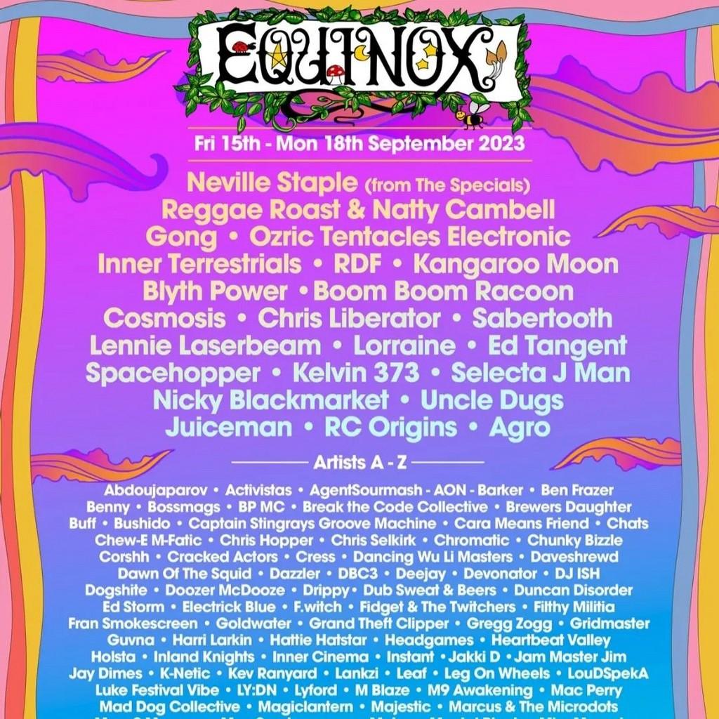 Lineup Poster Equinox Festival 2023