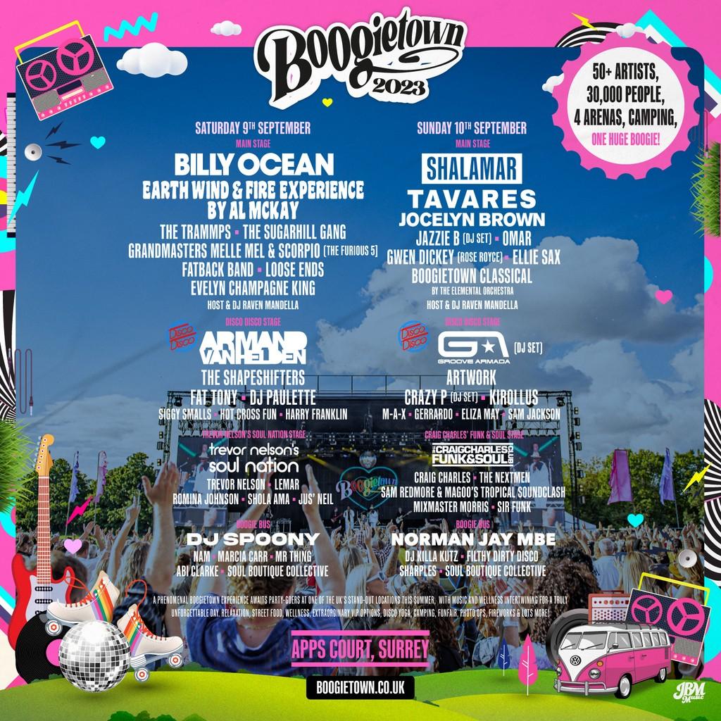 Lineup Poster Boogietown Surrey 2023