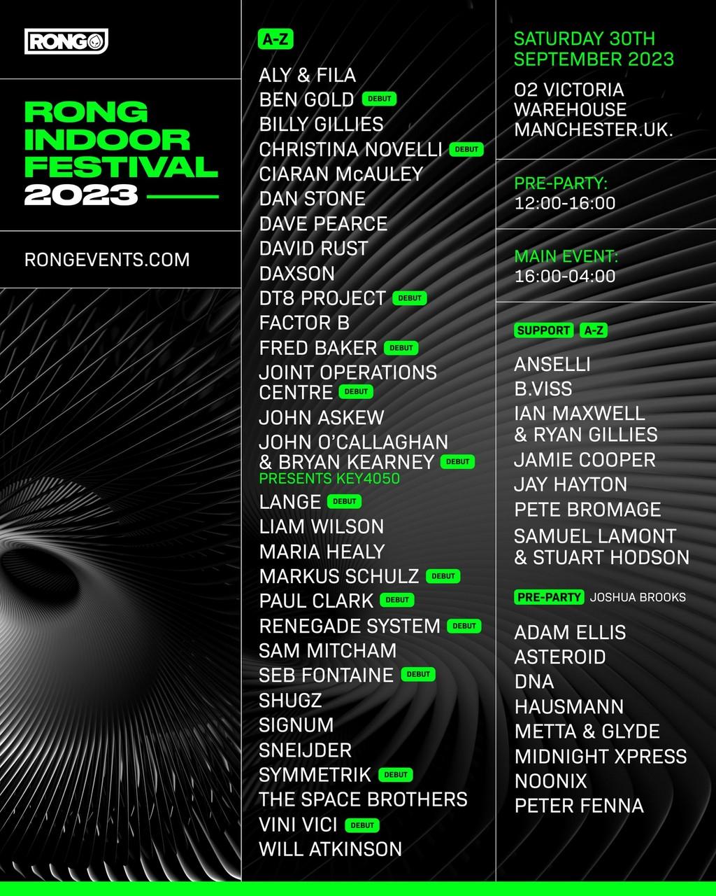 Lineup Poster Rong Indoor Festival 2023