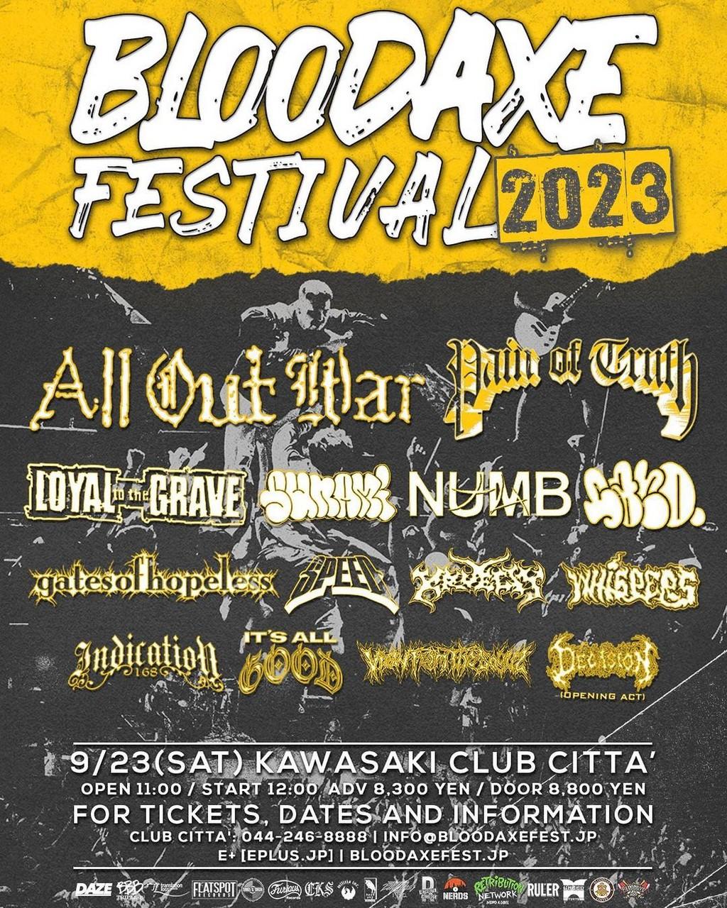 Lineup Poster Bloodaxe Festival 2023