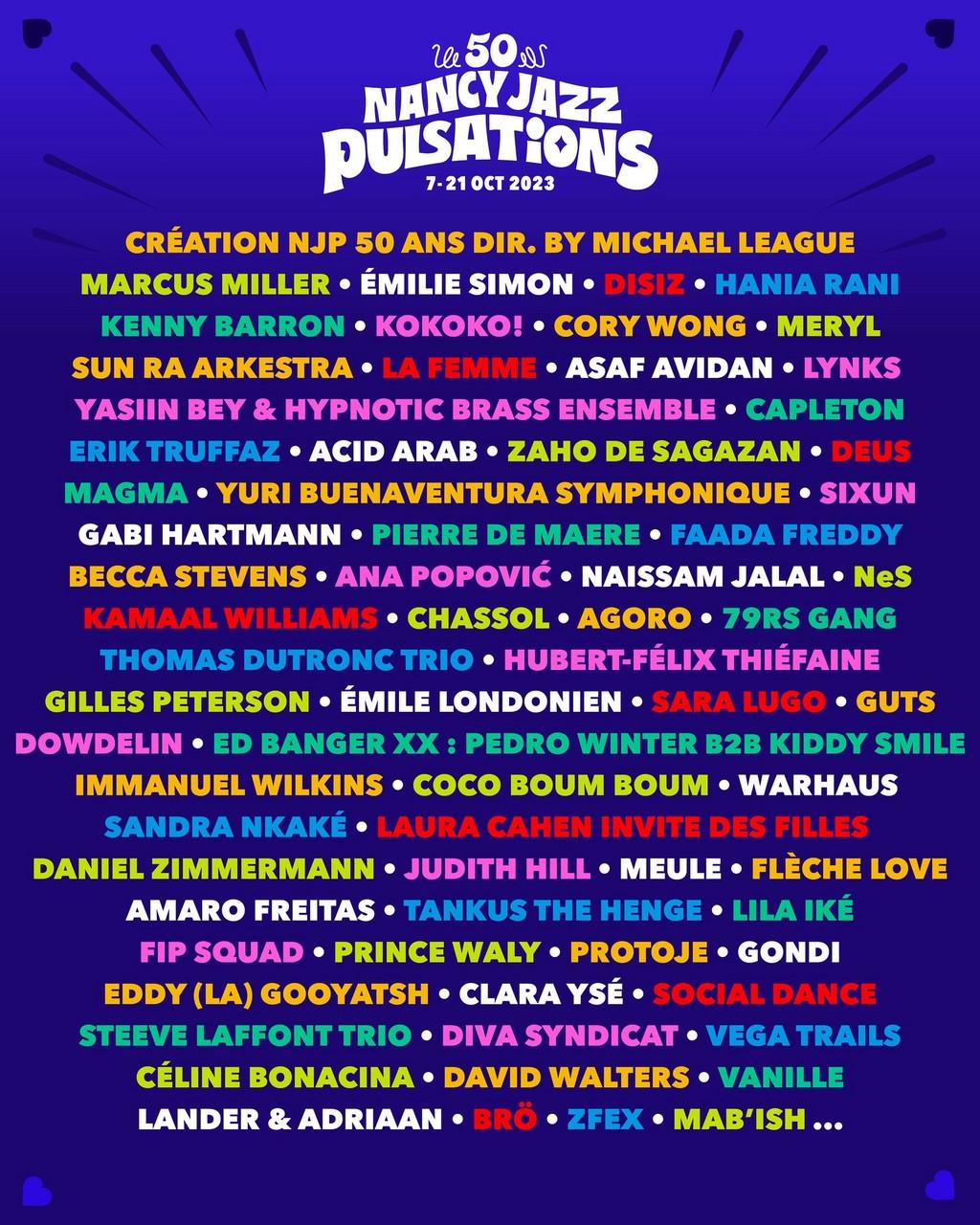 Lineup Poster Nancy Jazz Pulsations 2023