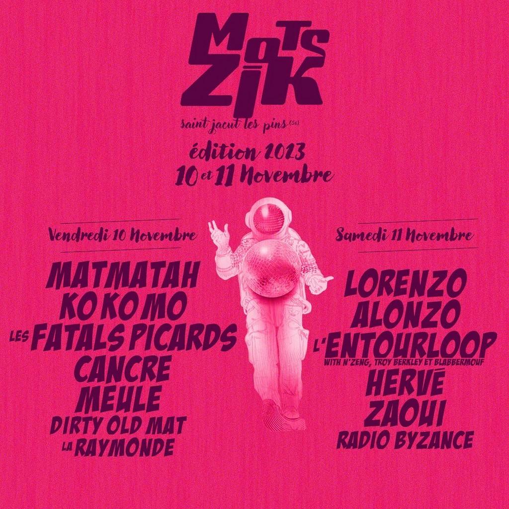 Lineup Poster Mots-Zik Sous Les Pins 2023