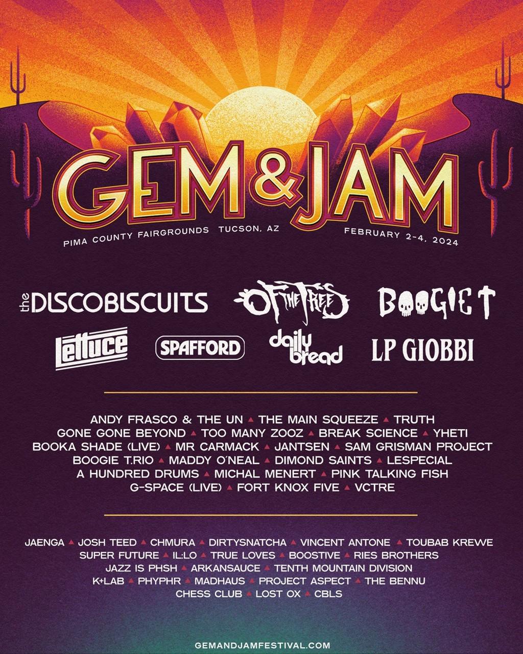 Lineup Poster Gem and Jam Festival 2024