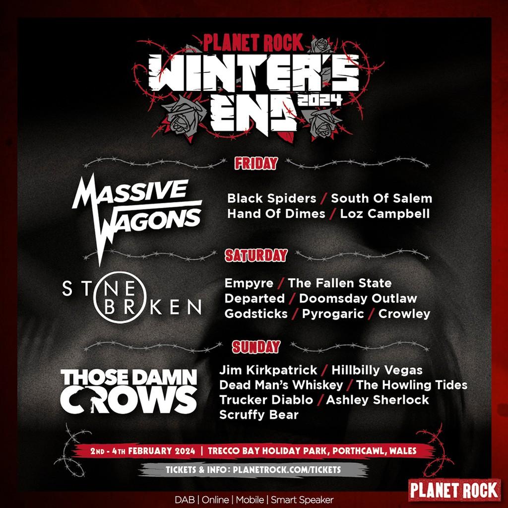 Lineup Poster Planet Rock Winter's End 2024